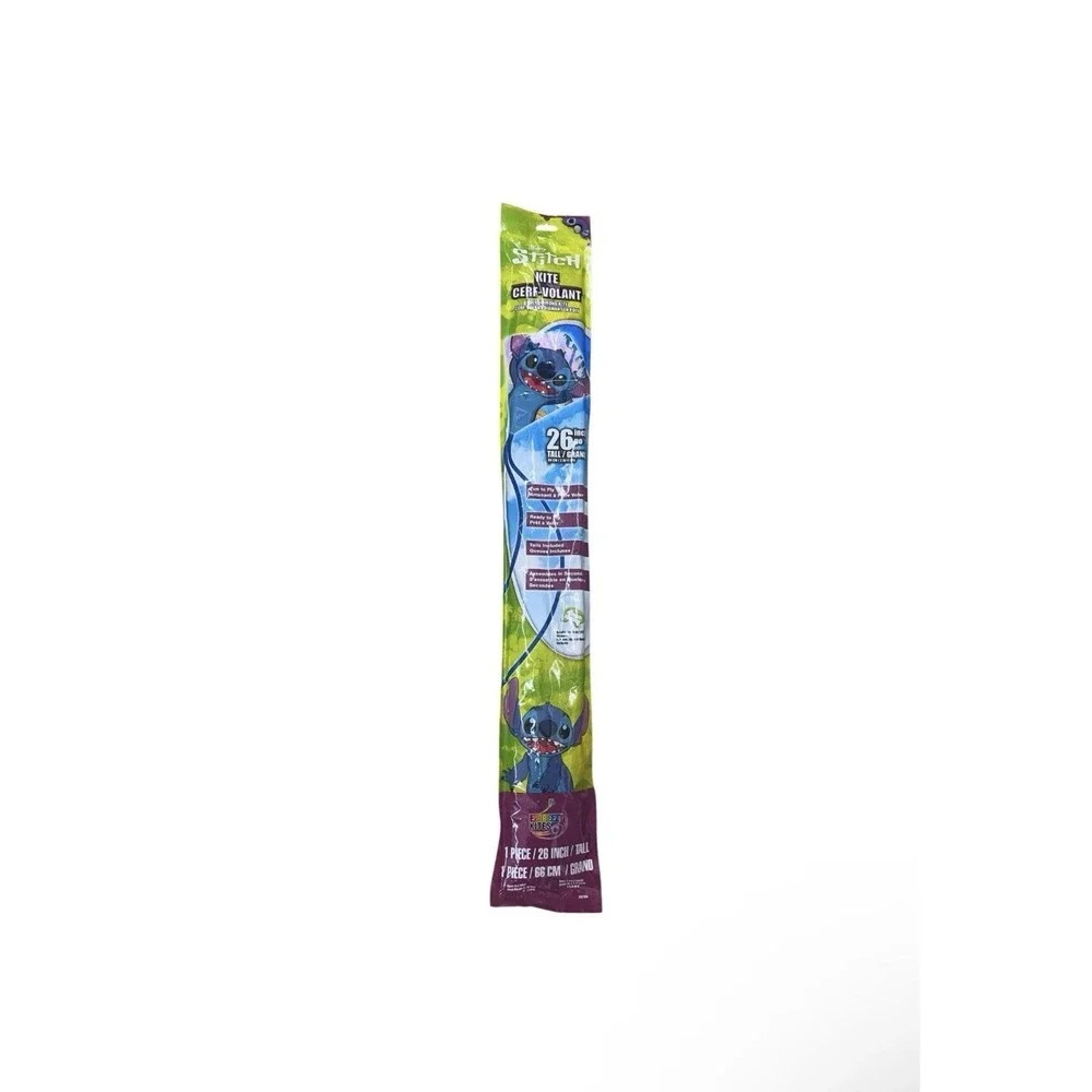 Stitch Poly Diamond Kite 26 Inch Tall, Fun Ready to Fly with Handle & Line